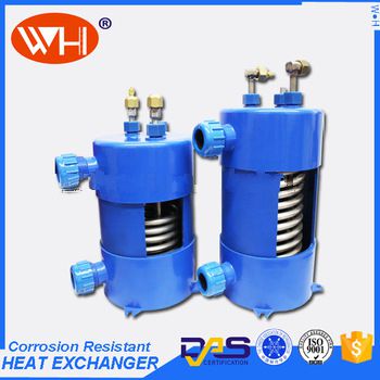 1.0HP Anti-corrosion Titanium Tube Heat Exchanger For Salt Water Aquarium Chiller