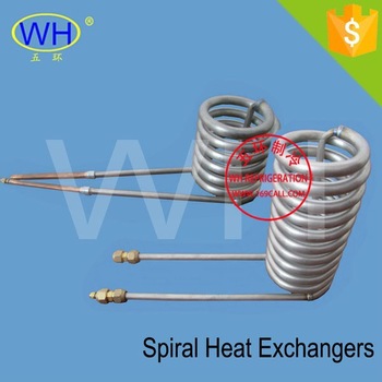 Titanium evaporator coil for aquarium chiller