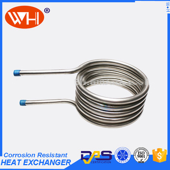 WH Best Quality stainless steel heat exchanger, stainless coil wort chiller
