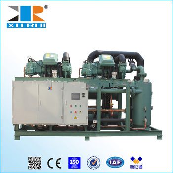 condensing unit ,water cooled 3 compressor racks low temperature screw Compressor racks for cold room