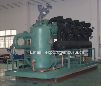 Multiple screw condensing unit for cold stores
