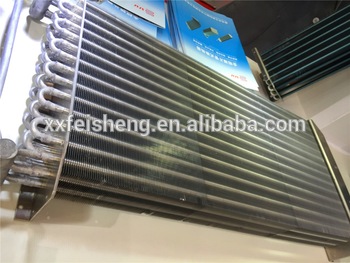 Aluminum fin copper tube heat exchanger for air conditioner