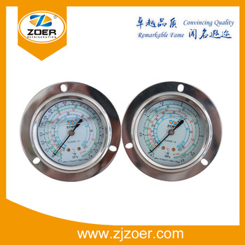 Refrigeration high and low pressure gauge