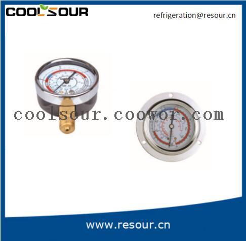 Coolsour Factory price single scale <font color='red'>oil</font> liquid <font color='red'>filled</font> <font color='red'>pressure</font> <font color='red'>gauge</font>, Refrigeration fittings