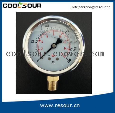 Coolsour Silicone Oil Filled Pressure Gauge Refrigeration Fittings Coowor Com