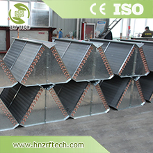 2 fans V type Cooper tubes and fins heat exchange condenser, air condenser