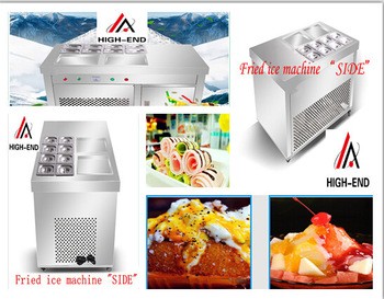 HIGH QUANLITY <font color='red'>FACTORY</font> Thailand 2 <font color='red'>pans</font> frying <font color='red'>ice</font> <font color='red'>cream</font> with <font color='red'>8</font> topping pan