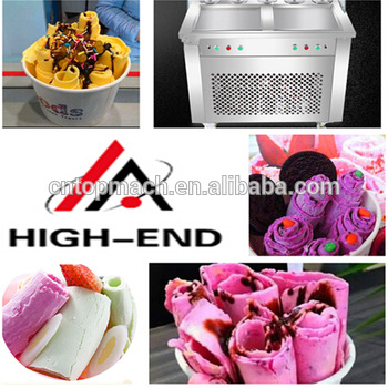 FACTORY PRICE Thai ice cream roll Thailand 2 pans frying ice cream