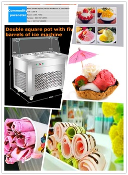 R410A Refrigerant 2 <font color='red'>square</font> <font color='red'>pot</font> fried ice cream machine/taylor ice cream machine