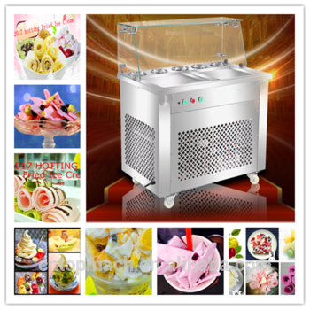 2017 TRADING PRODUCTS R410A Refrigerant 2 <font color='red'>square</font> <font color='red'>pot</font> fried ice cream machine