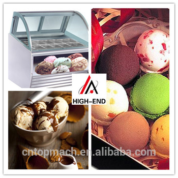 8 pans Square pan Gelato display showcase/Ice cream freezer showcase
