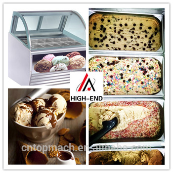 10 cases Newly lowest price of Gelato display showcase/Ice Cream chillerShowcase
