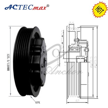 125.5/120mm 6PK air conditioner compressor clutch Denso 6SEU14C clutch for Toyota Carola Toyota Clutch