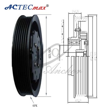 130/125mm 6PK Denso 6SEU14C clutch for A6 denso clutch