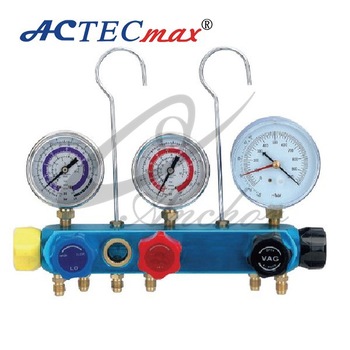 Auto AC R134a refrigeration manifold guages set,5-valve manifold guage