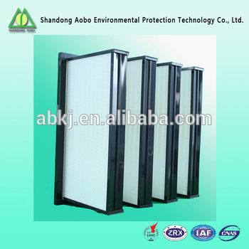 H14V shape combined mini-pleat 99.99% hepa air filter EN779 ISO9001certificated