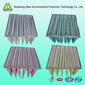 Large dust capacity bag filter of air conditioner HVAC used air filter bag/pocket air filter
