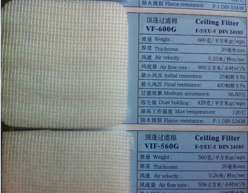 Spray Booth Filter Material, F5 ceiling filter