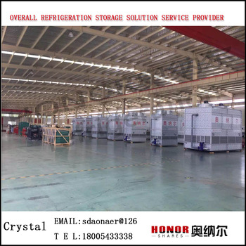 Evaporative condenser for cold storage