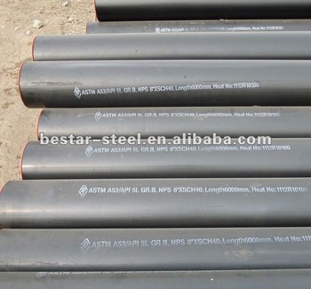 NPS 8 SCH40 <font color='red'>LENGTH</font> 6000MM ASTM A53 GrB <font color='red'>Seamless</font> Carbon <font color='red'>steel</font> <font color='red'>pipe</font>
