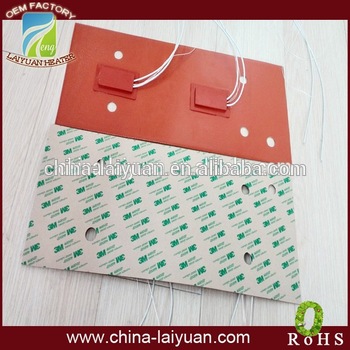 Electric sticky silicone rubber heater pad for medical equipment