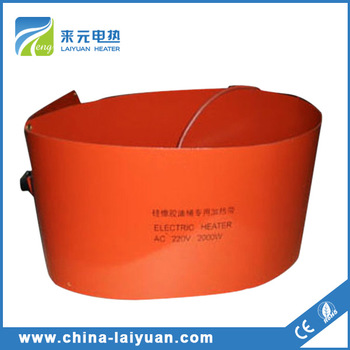 Customized high quality 12v silicone band heater made in china Drum Heater Silicone Rubber Pad Heater