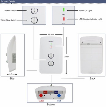High Quality 5500W 50A Brewery Heating Element 8Kw Instant Electric Shower Water Heater Faucet