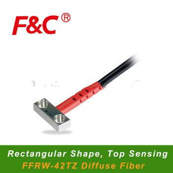 F&C FFRW-42TZ, Fiber Optical Sensors, With Protective Tube, Rectangular Fiber Sensor, Top Sensing Sensor.