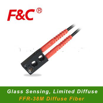 F&C FFR-38M, Limited Diffuse Type Fiber, Angel Reflective Light Beam Sensor, Glass or Transpatent slim Sensor.