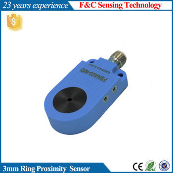 M3 Ring shape proximity sensor with M12 connector , blanking count ,different hole size