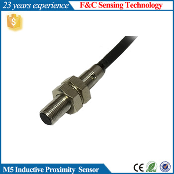 M5 thread 1mm flush type three wires electronic inductive proximity sensor with RoHS