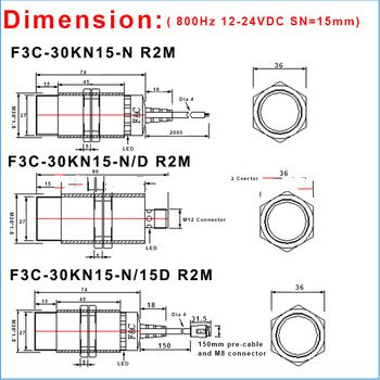 M30 5v dc PNP NO Non-Flush inductive proximity sensor switch - Coowor.com