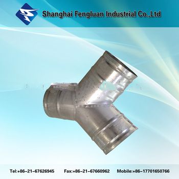 HVAC system pipe fitting 45 degree y branches tee