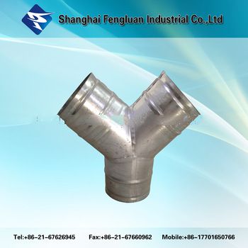 Galvanized Sheet Duct Fitting Y-type Tee