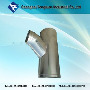 Galvanized steel air ducting tee and clamp