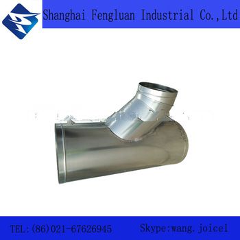 Air duct y tee of ventilation fittings for HVAC system