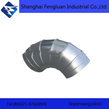 Ventilation System Fittings 45 Degree Bend Galvanized Steel Pipe Elbow