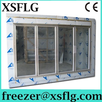 supermarket glass door freezer room