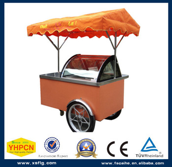 Mobile gelato cart refrigerator with lock