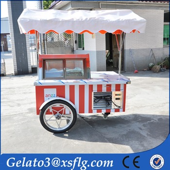 OEM provided electric food vending cart street food vending cart ice cream cart for sale