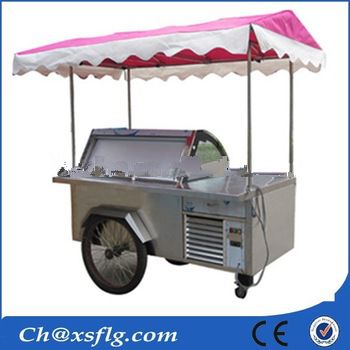 food trailer refrigerator bike ice cream vending carts double door