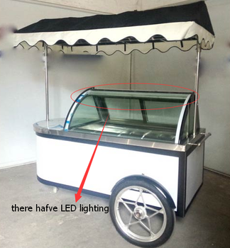 Mobile Stainless Steel Ice Cream Food Cart
