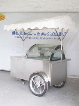 street mobile ice cream cart with bicycle vending car