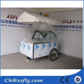 mobile food trailer ice cream freezer push cart