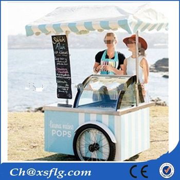 mobile coffee push carts for ice cream vending cart