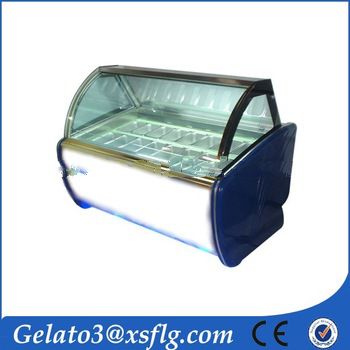 italian ice cream display refrigerator