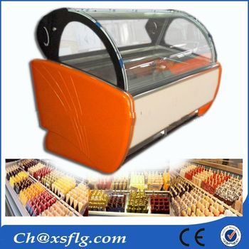 Hot selling efficient gelato show case for sale