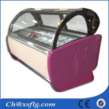 stylish custom cake gelato cone showcase freezer for sale