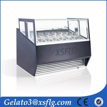 12 trays gelato refrigerators ice cream display counter