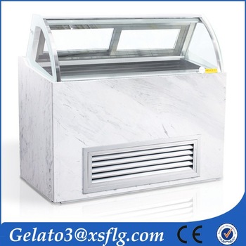 Stainless steel gelato freezer/scoop ice cream display freezer